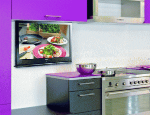 FLATLIFT TV Lifte für Küchenintegration in Hängeschränke und Kochinseln